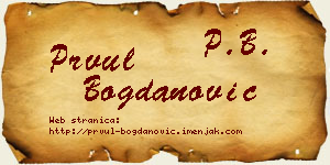 Prvul Bogdanović vizit kartica